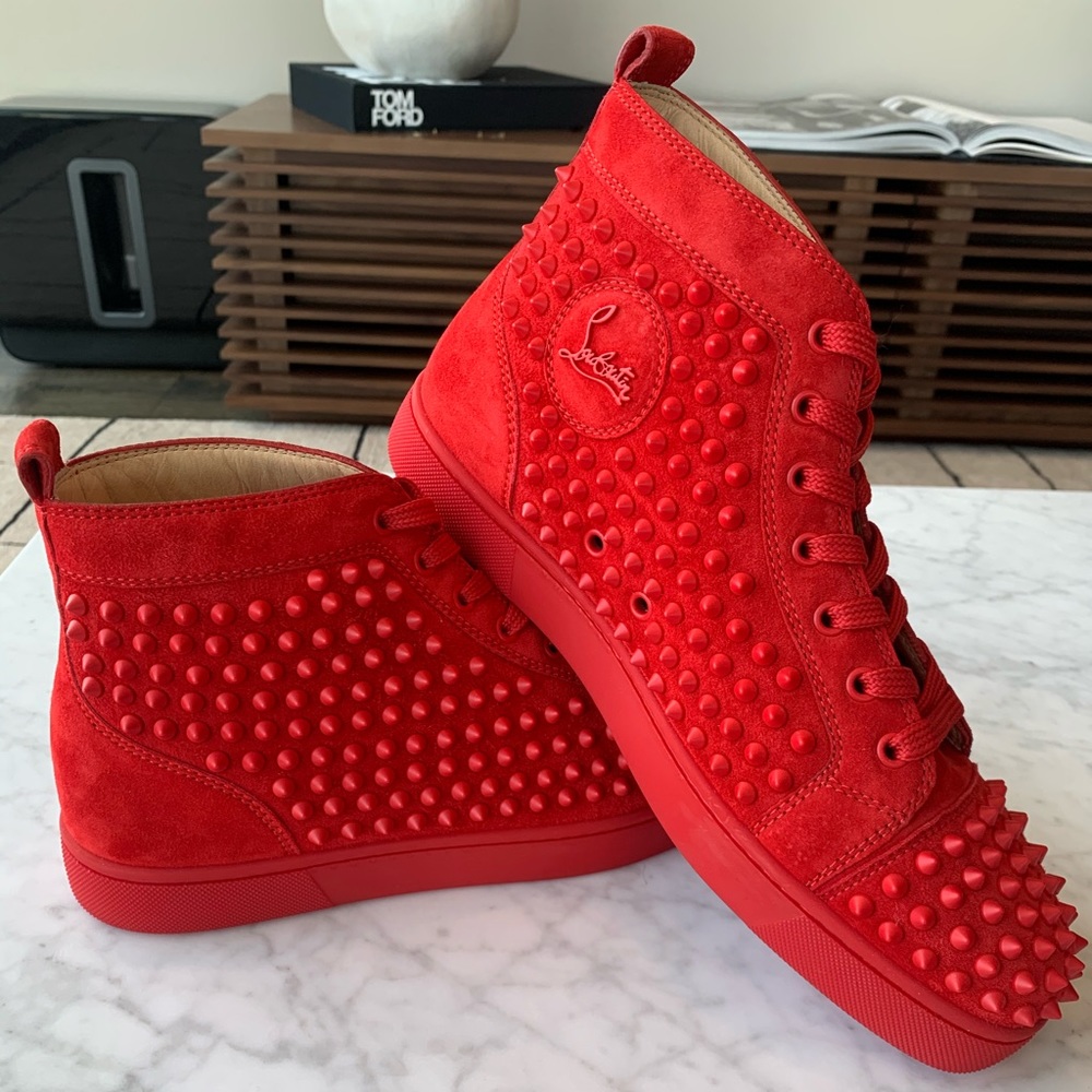 Christian Louboutin- Red Hightop Spikes